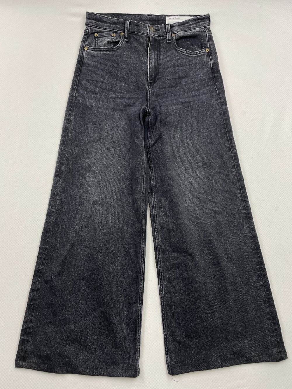 Rag & Bone Black Marlene High-Rise Sofie Wide Leg Jeans Women’s 28 Fits 28x28.5